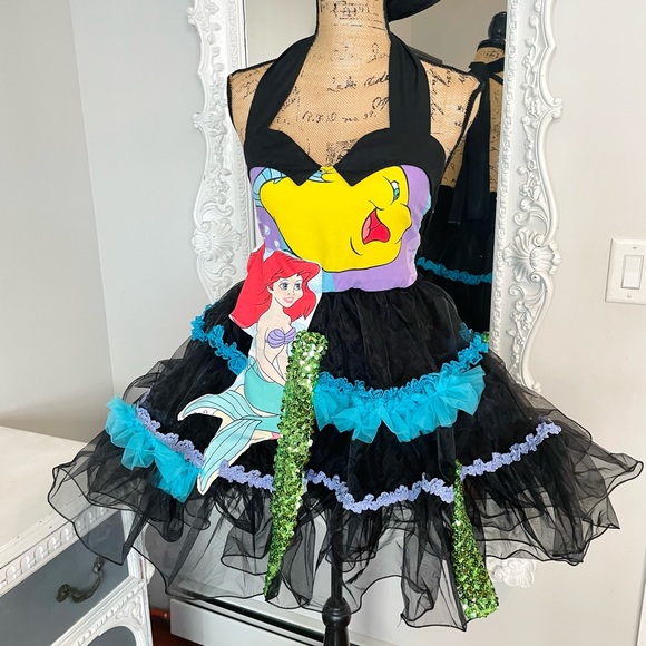 SALE New York Couture Handmade Disney THE LITTLE MERMAID Tutu Party Dress - Picture 3 of 6